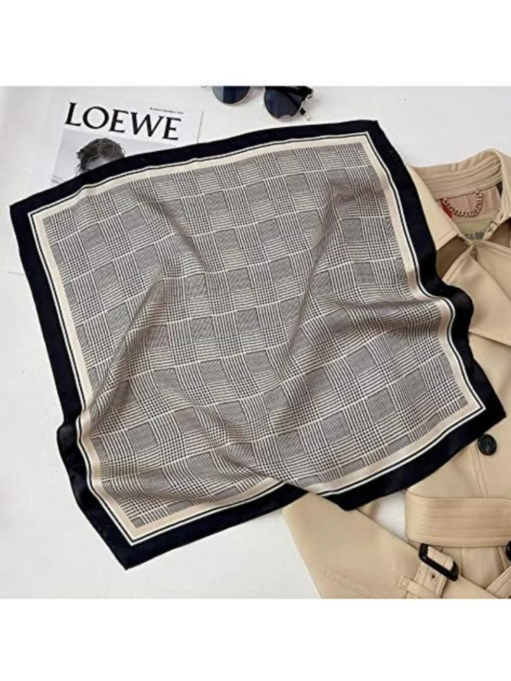Luxurious 100% Pure Mulberry Silk Square Scarf for Women - Versatile Neck & Head